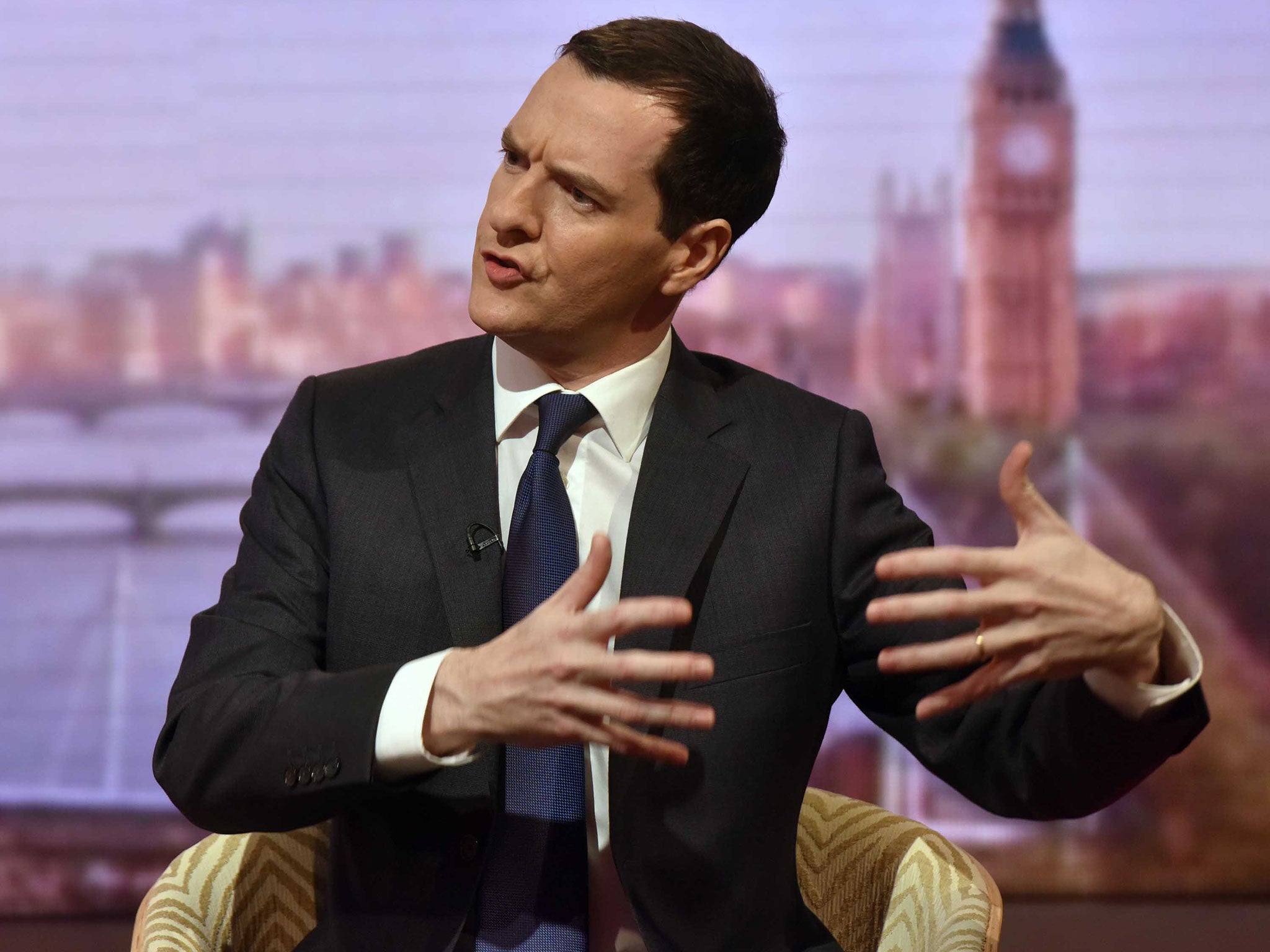 George Osborne on ‘The Andrew Marr Show’ where he reacted coolly to calls for the Living Wage to be extended