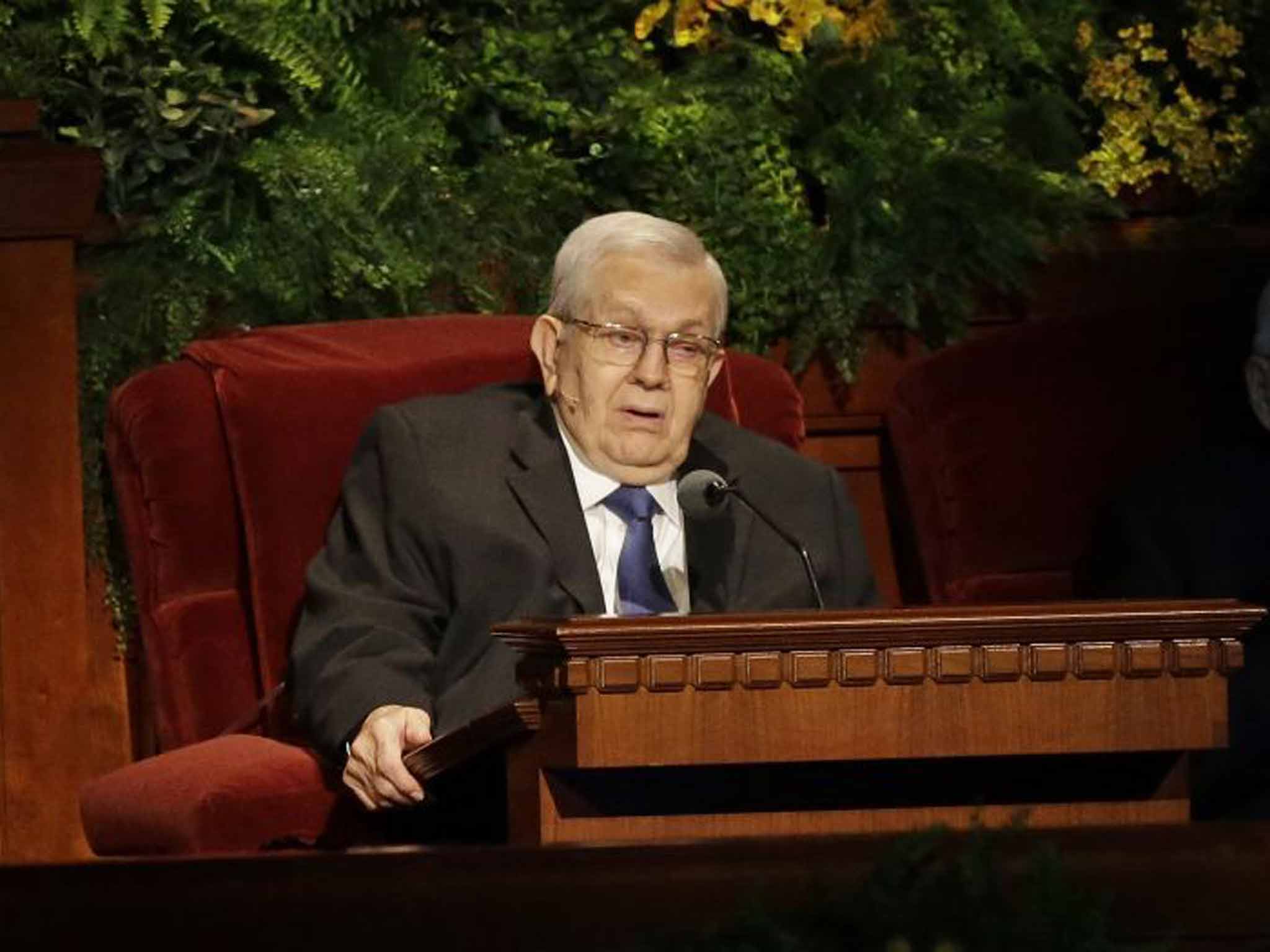 Packer in 2014: he served on the Quorum of the Twelve Apostles for 45 years