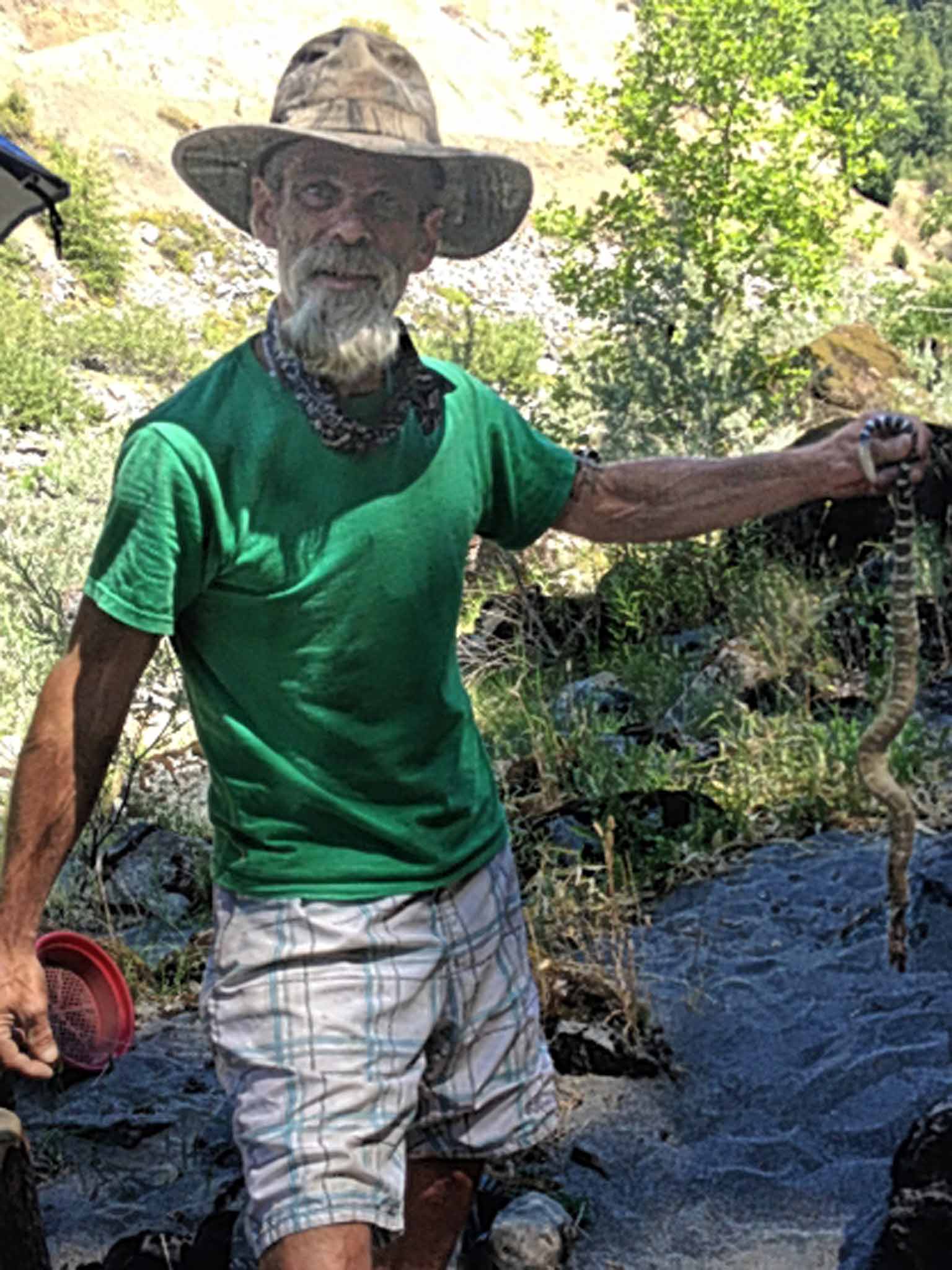 Duane Wilburn with the snake