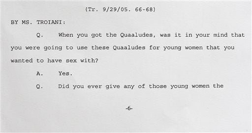 &#13;
An excerpt of Bill Cosby's 2005 deposition&#13;