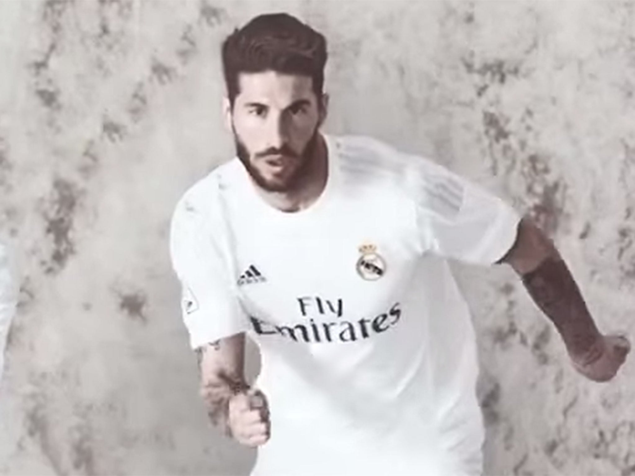Sergio Ramos in the new Real Madrid kit
