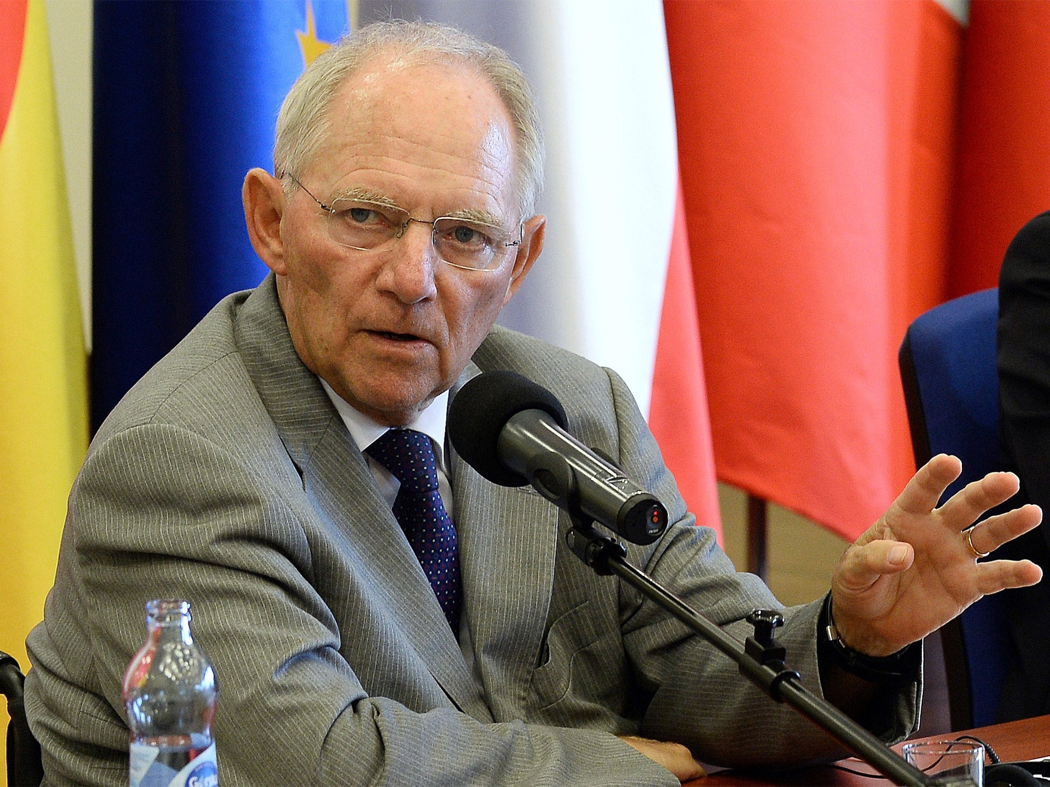 Wolfgang Schaeuble, German finance minister, was asked what he would do during a panel discussion