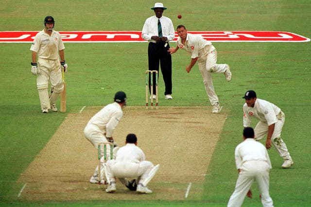 Facing the bowling of Ashley Giles during my Ashes debut at Edgbaston in July 2001