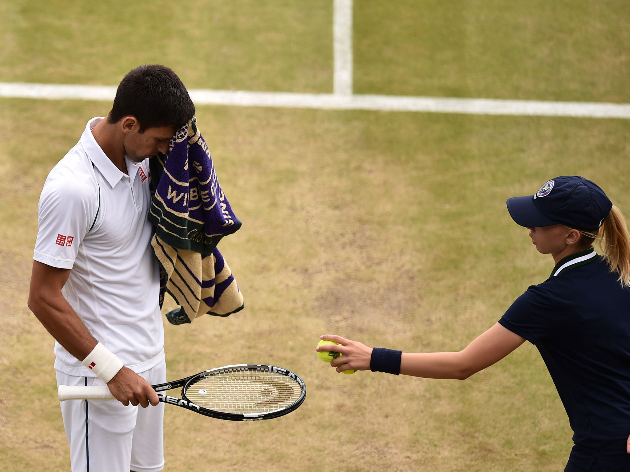 Djokovic during his match with Kevin Anderson