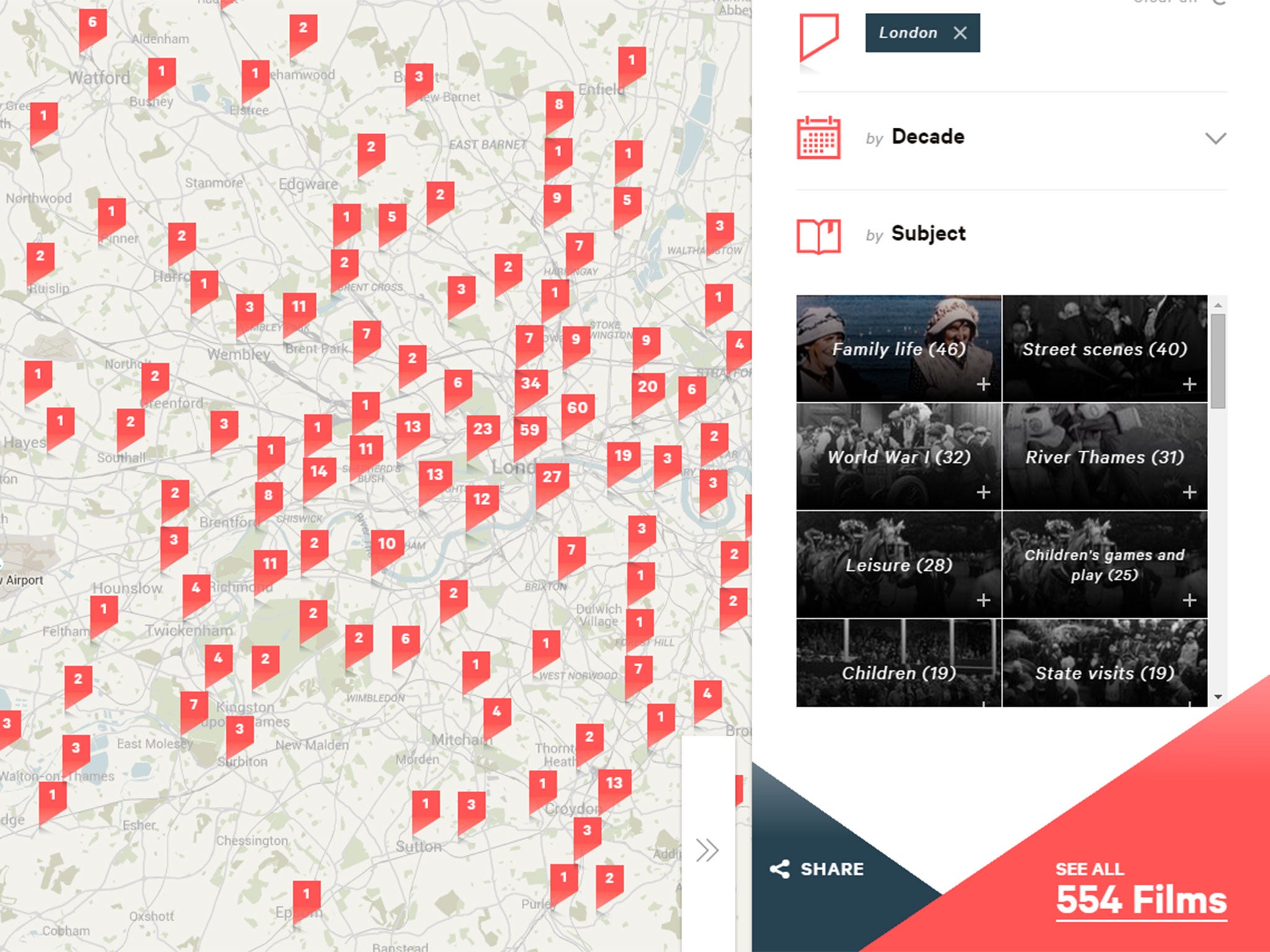 The new BFI Player lets you search for where you grew up