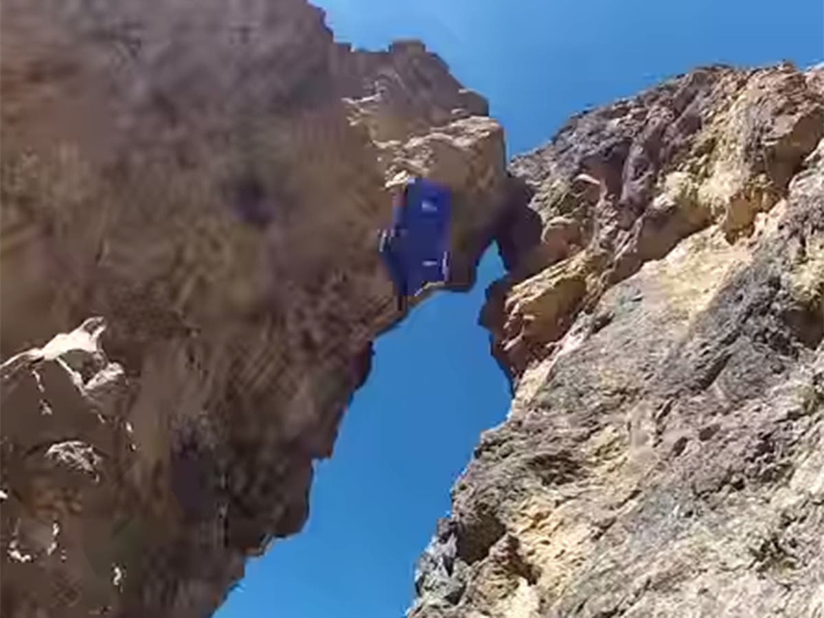 Base jumper films incredible footage of insane deathdefying stunt
