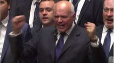 Watch Iain Duncan Smith perform double fist pump during Budget