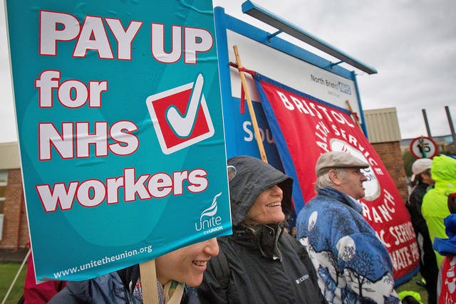 NHS workers, including nurses, went on a four-hour strike last October. It was the first strike by NHS staff over pay in more than 30 years