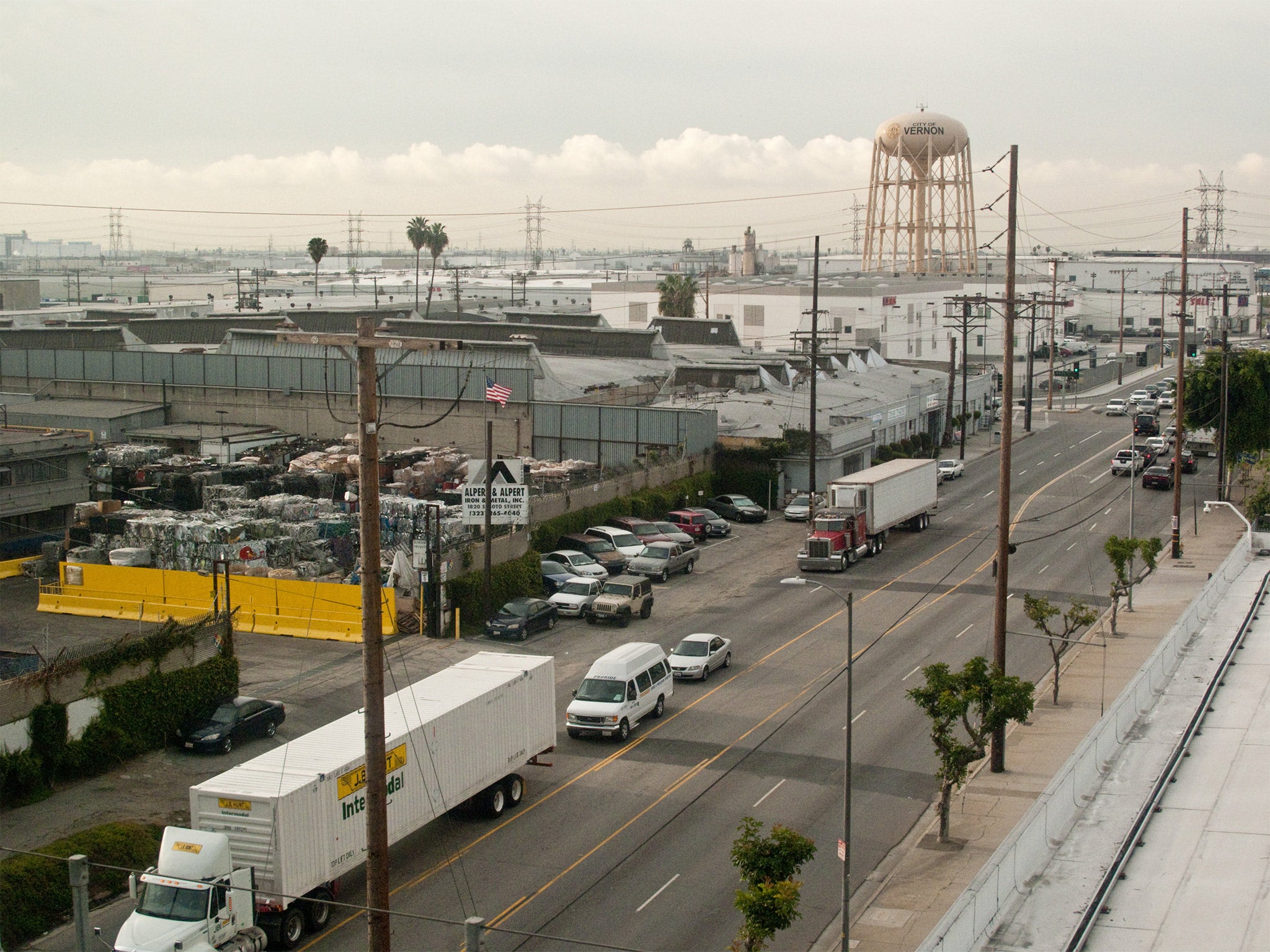 Looking south on Soto Street in Vernon, California