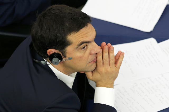 Greek Prime Minister Alexis Tsipras attends a debate at the European Parliament in Strasbourg on Wednesday