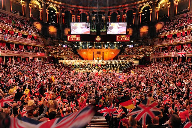 People wave their flags at the Proms, 2013 (Getty)