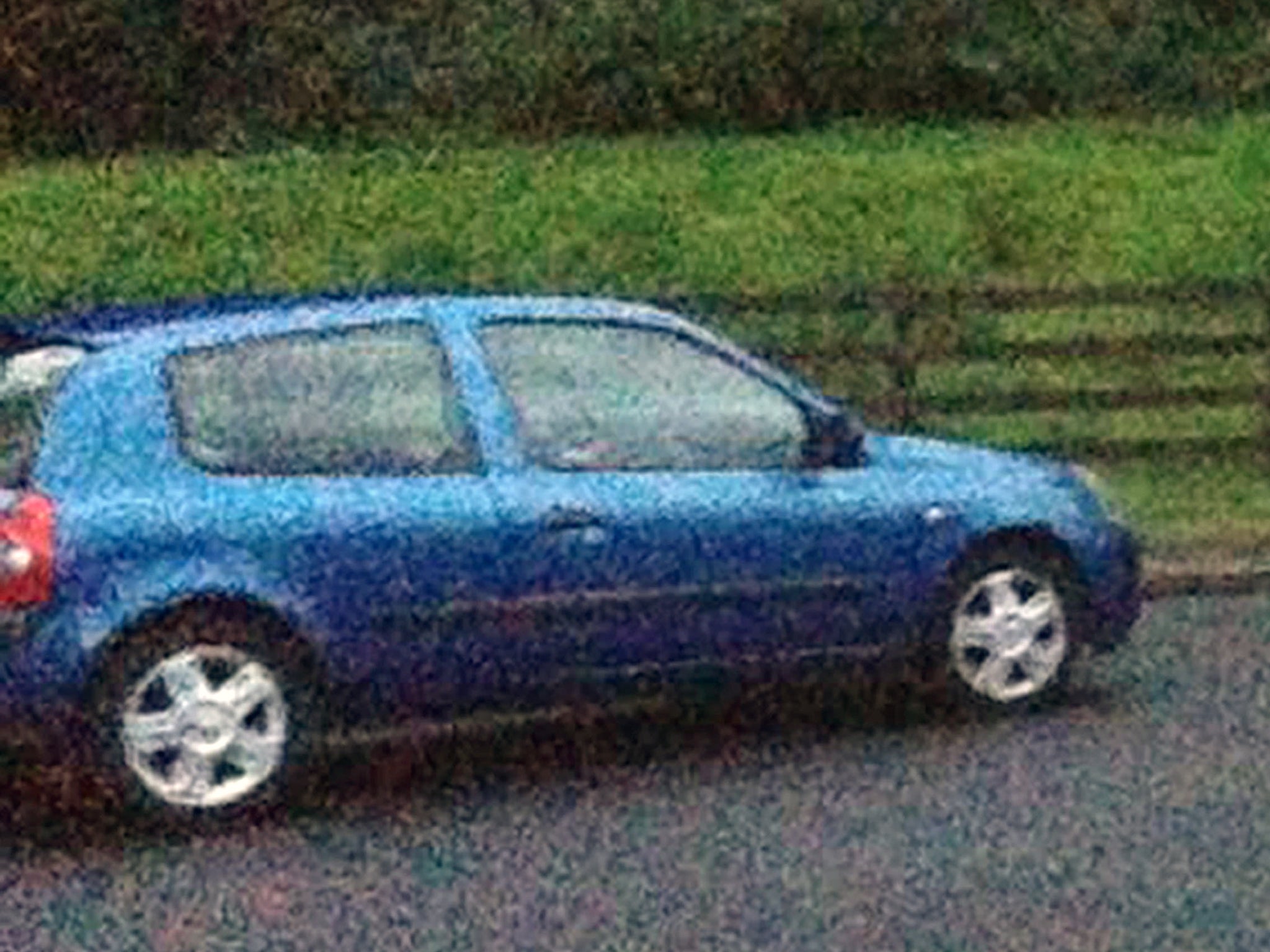 Blue Renault Clio that John Yuill and Lamara Bell were found in three days after the crash