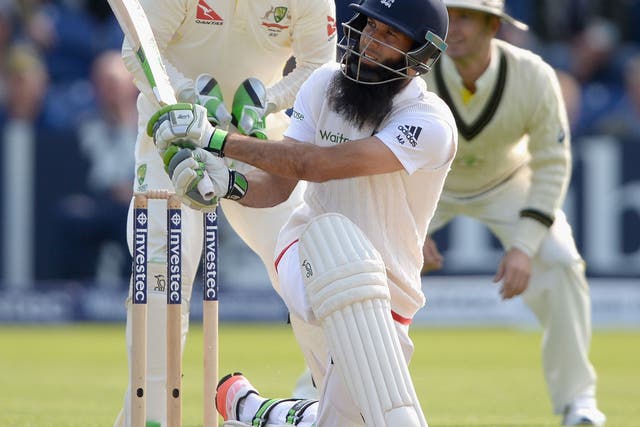 Moeen Ali passes his half-century early on day two