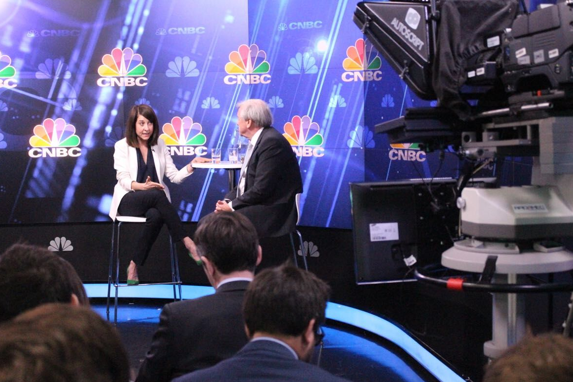 Liz Kendall at the event, organised by CNBC
