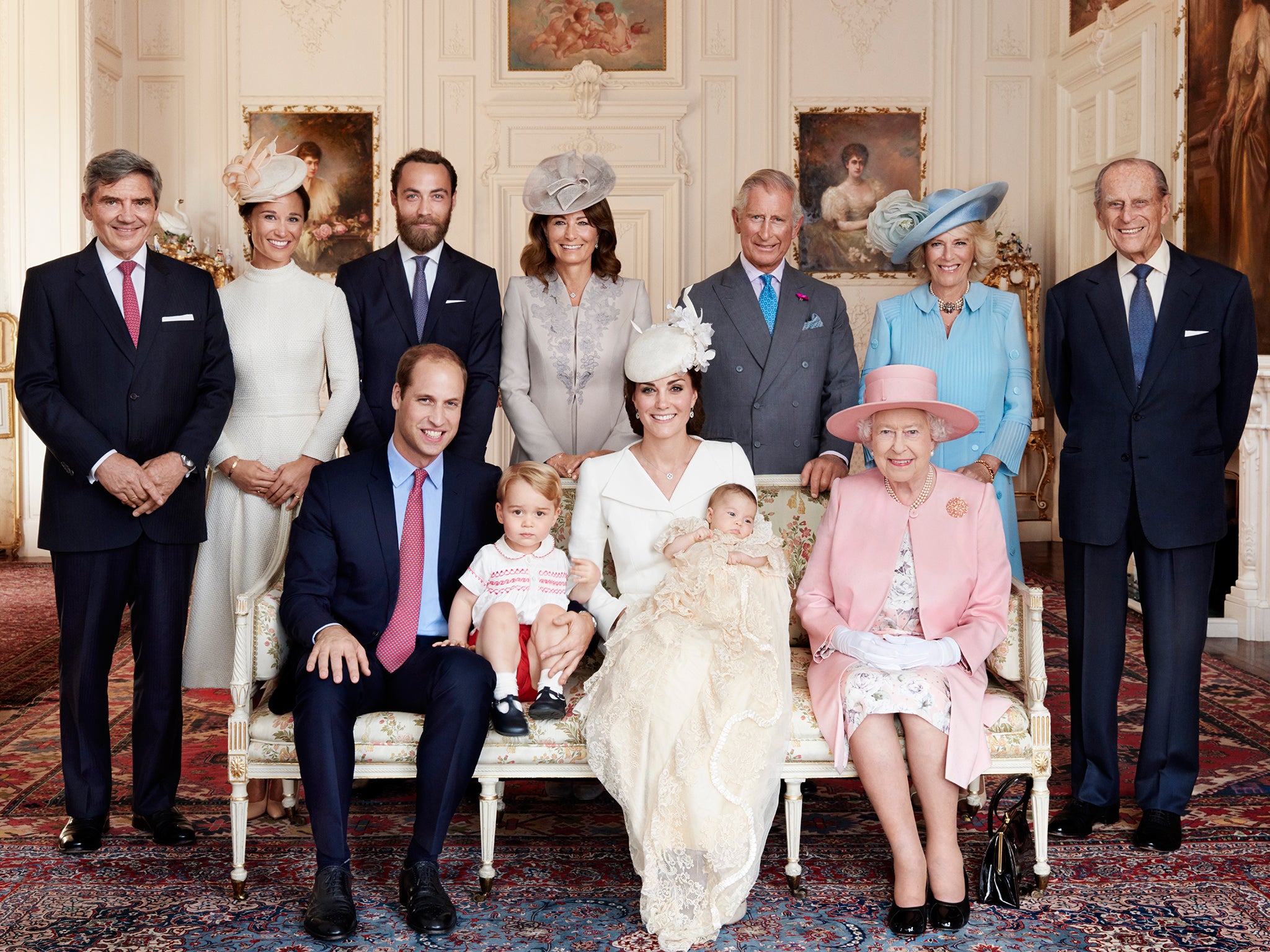 First official photographs of baby Charlotte's christening, taken by Diana's favourite photographer Mario Testino, have been released by Royal Family