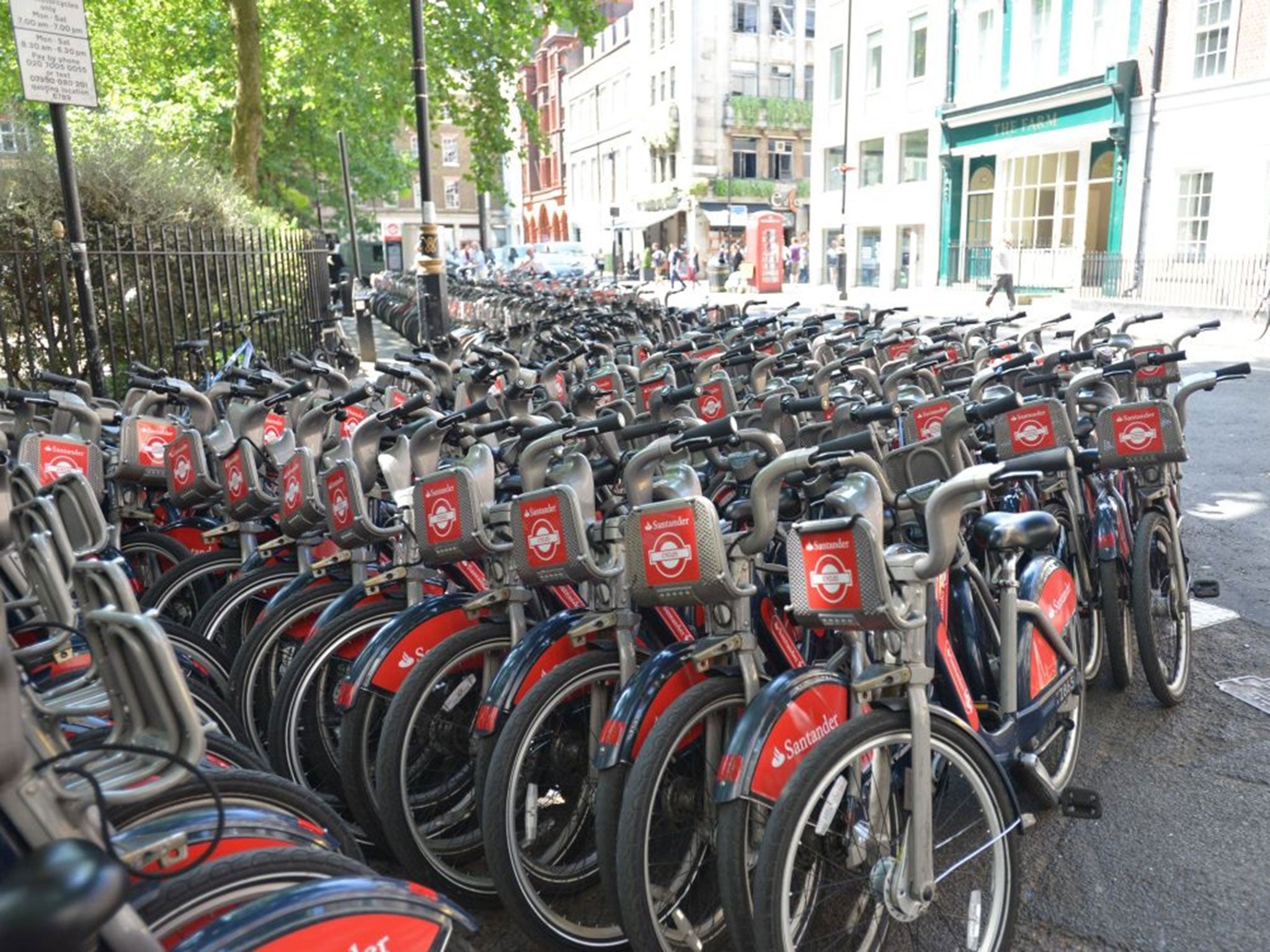 Hundreds of Boris Bikes have been abandoned in central London, they have been collected in Soho Square to be dispersed
