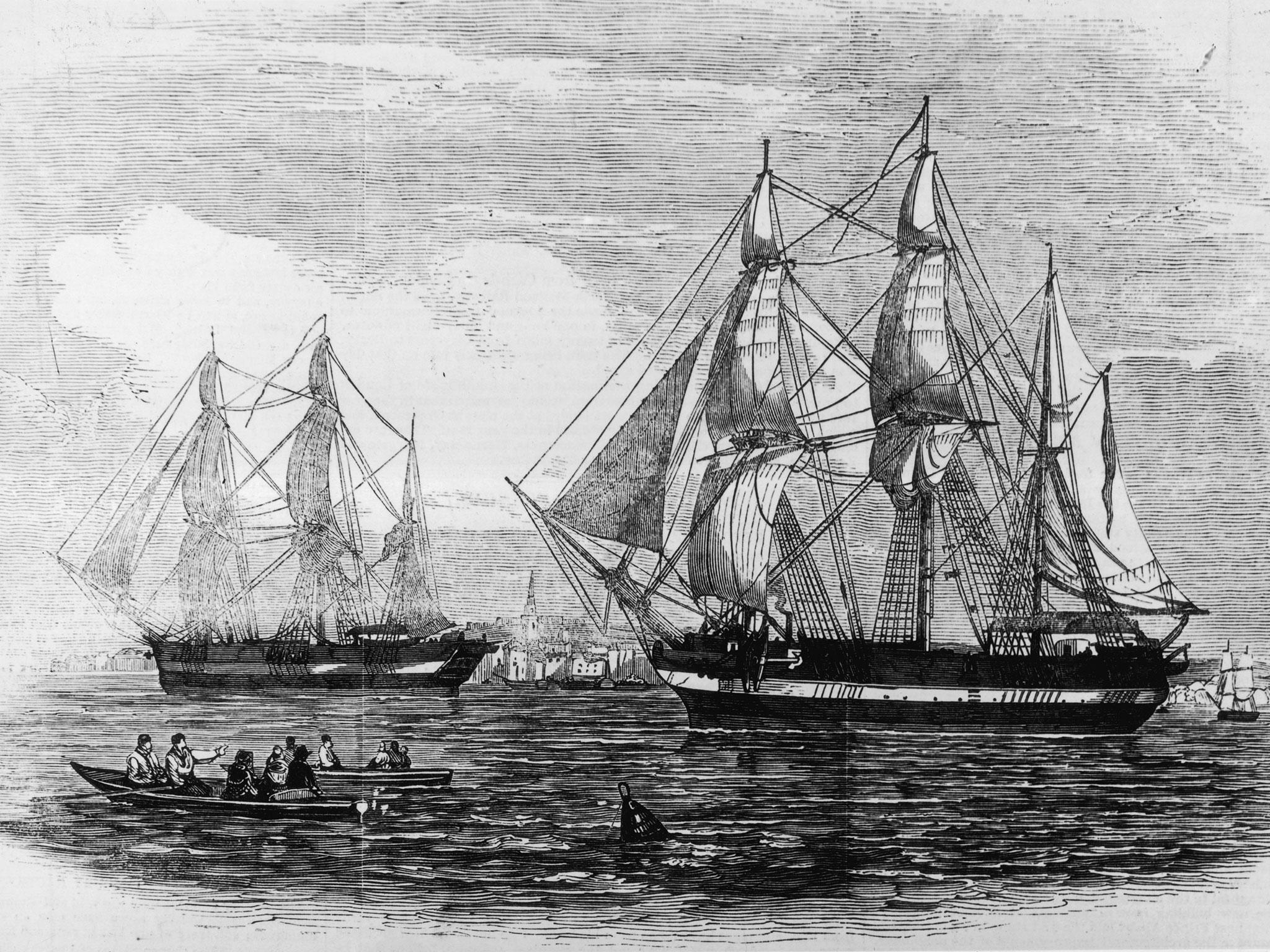 HMS ‘Erebus’ and HMS ‘Terror’ were used in Sir John Franklin’s ill-fated attempt to discover the North-west Passage in 1845