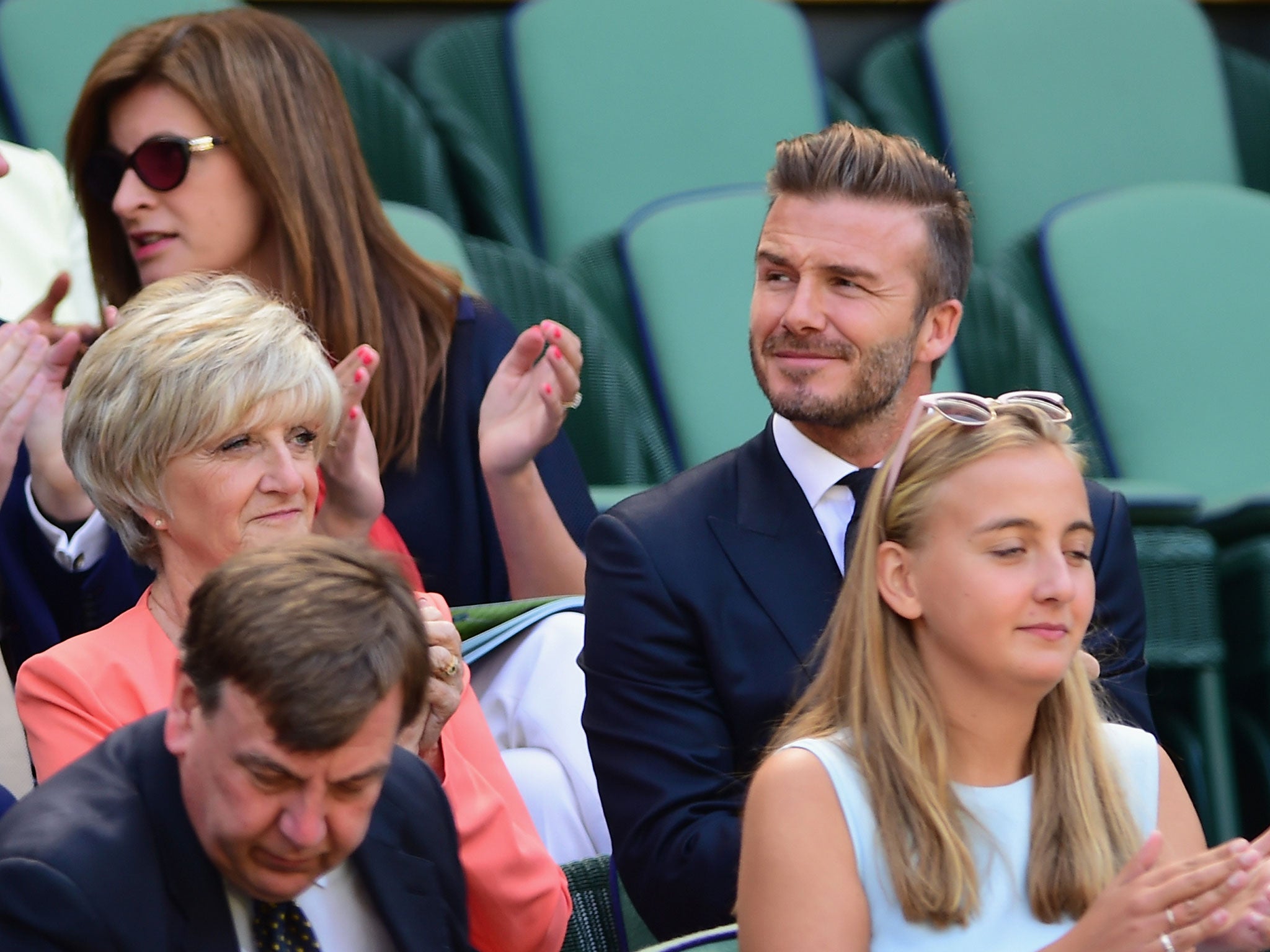 David Beckham at Wimbledon on day nine