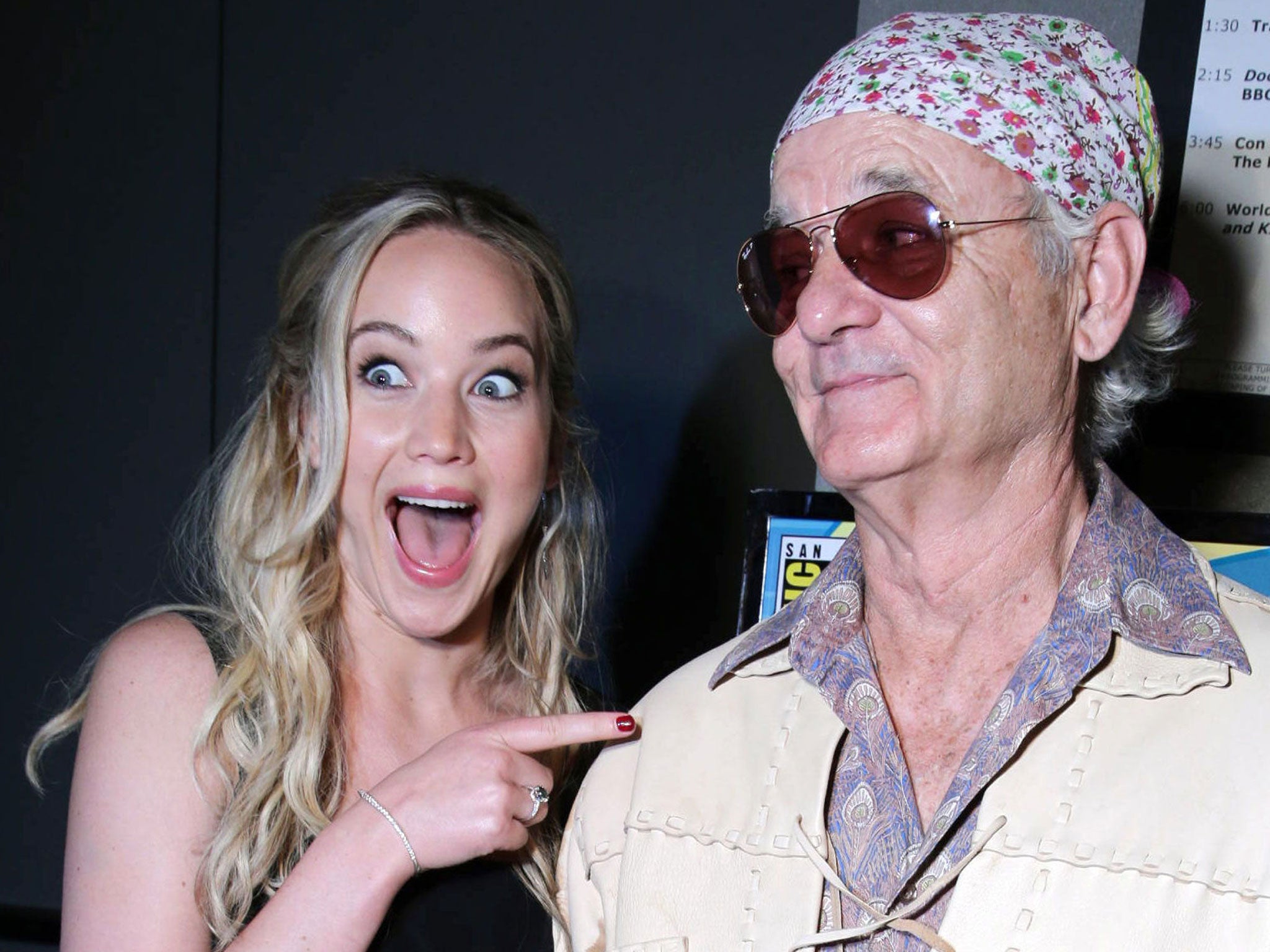 Jennifer Lawrence finally meets her idol Bill Murray at Comic Con 2015