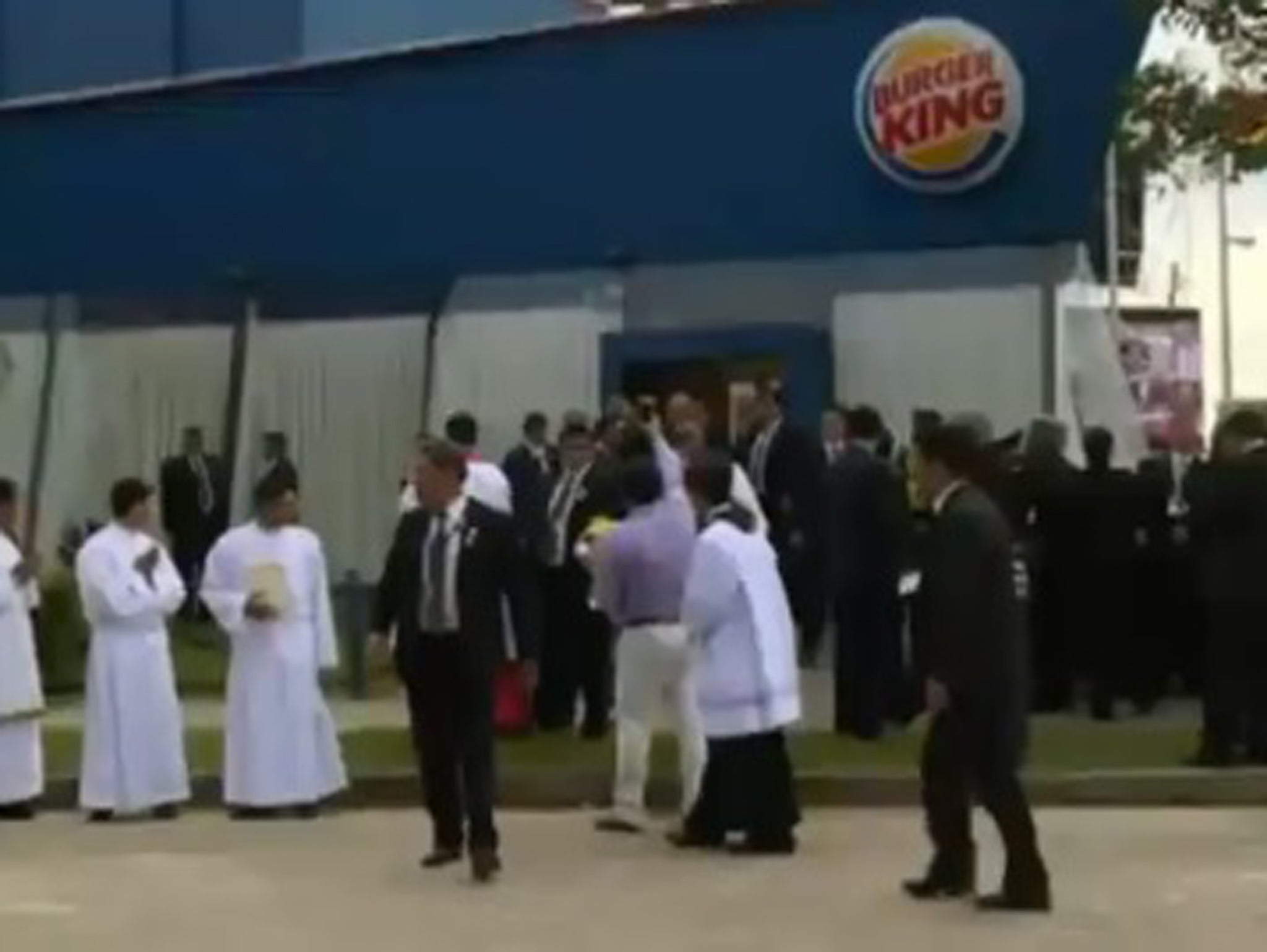 Pope Francis makes a pit stop at a Burger King in Bolivia