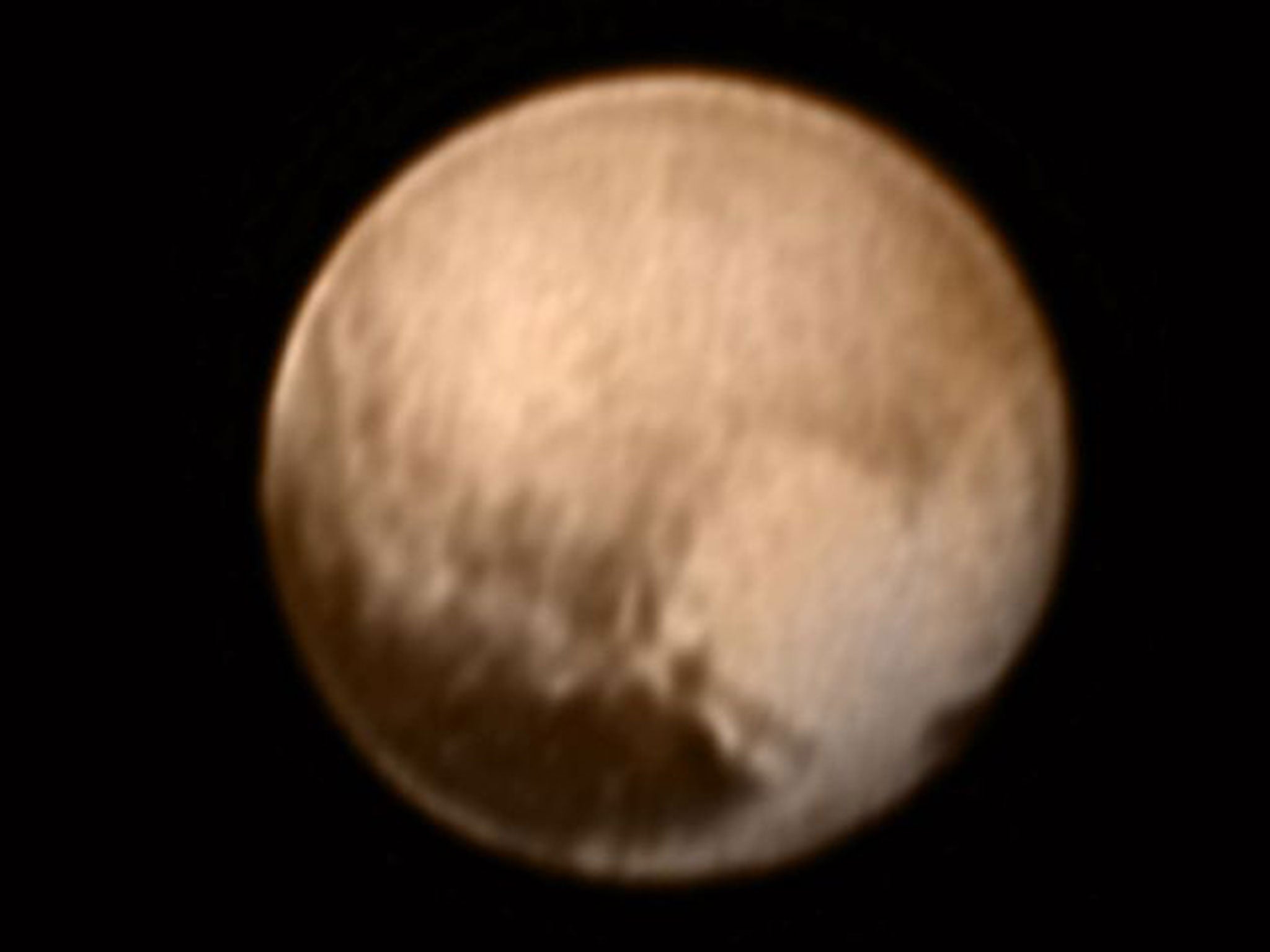 An image of Pluto taken by New Horizons