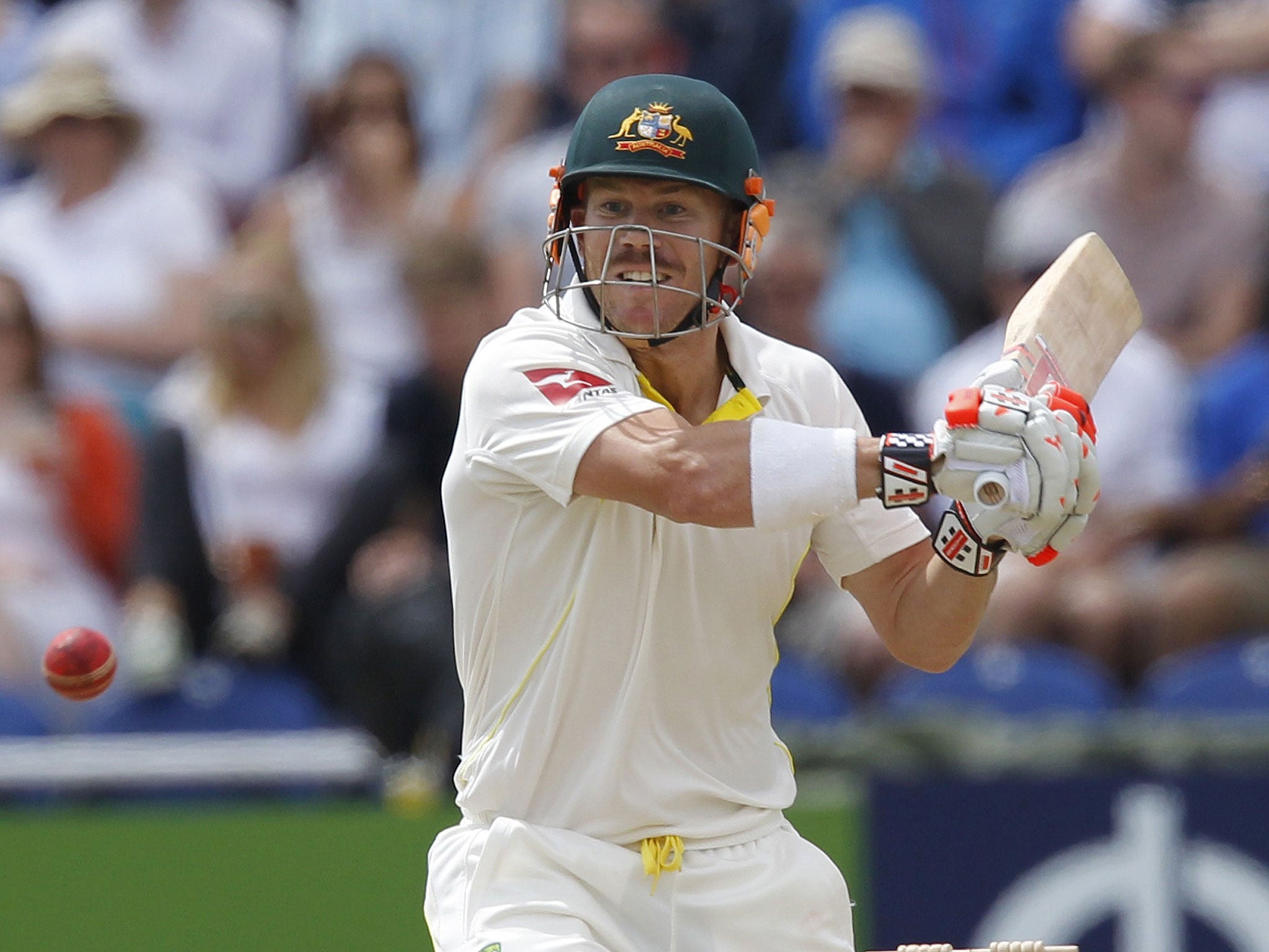 David Warner was dismissed by Moeen Ali in the second innings for 52