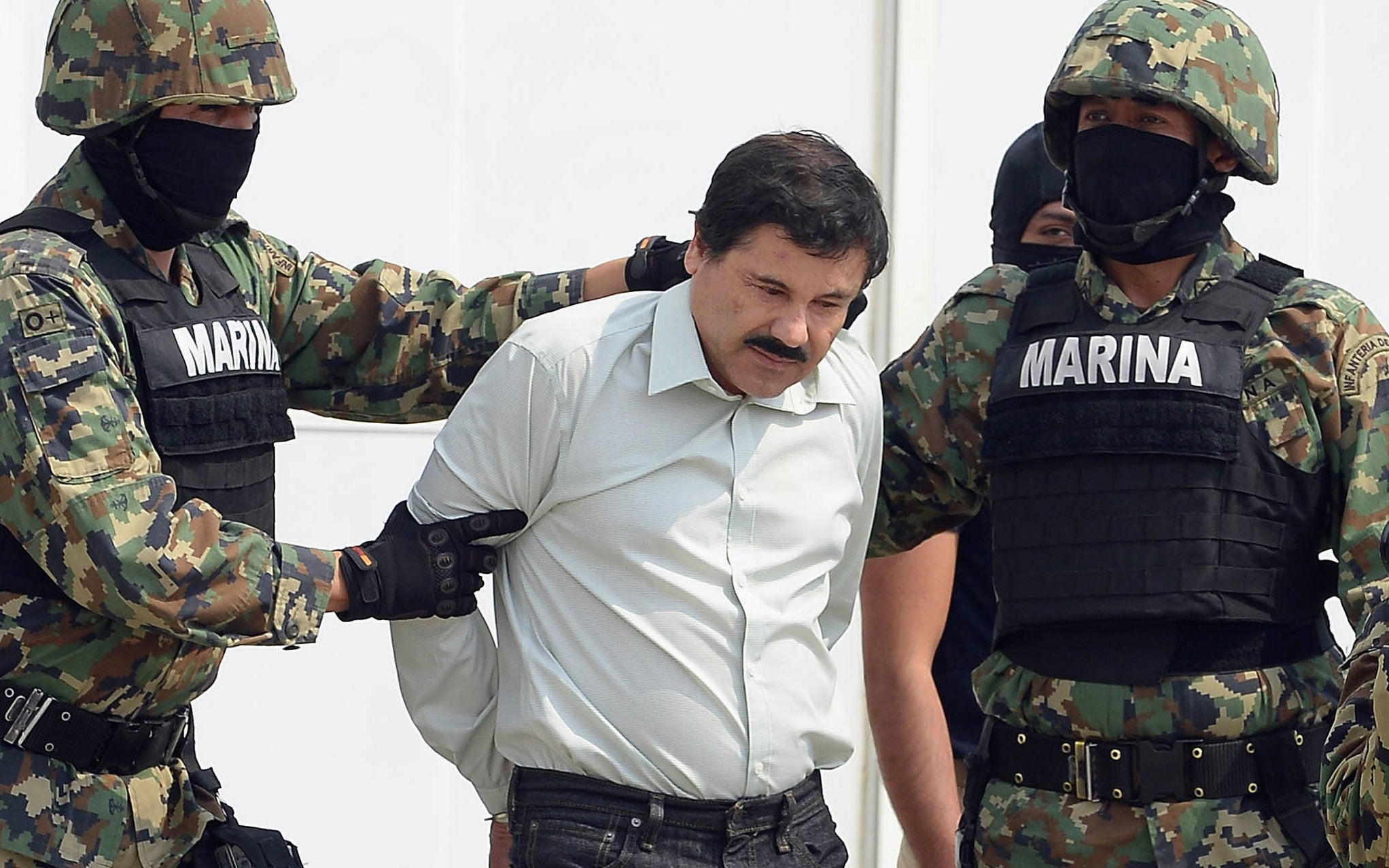 Guzman after being captured by the Mexican army in 2014