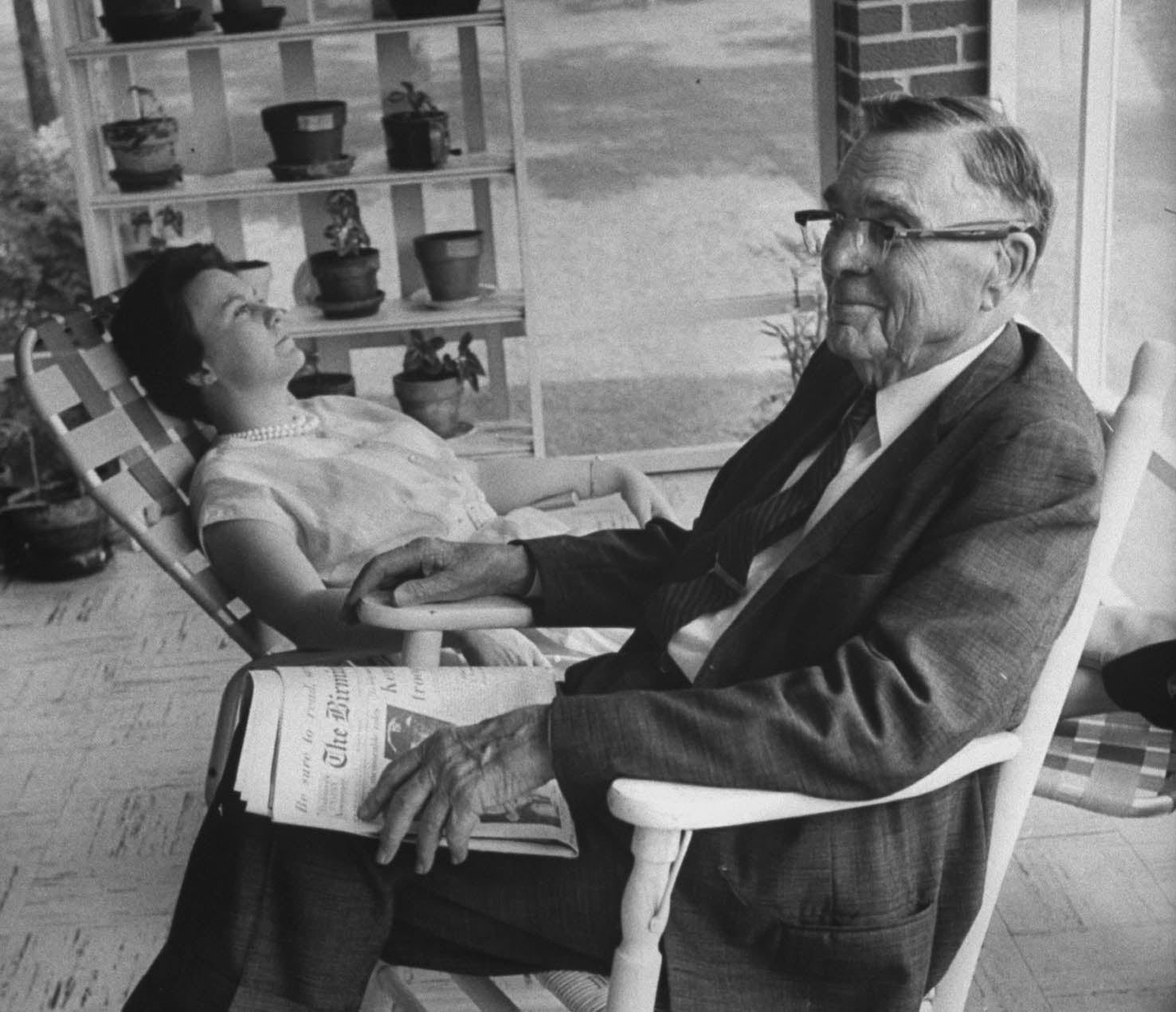 Author of To Kill a Mockingbird Harper Lee with her father Amasa Coleman Lee