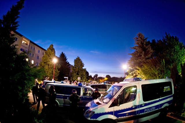 The hotel Leonardo in Freital, a temporary home for up to 300 refugees, has been at the centre of violent anti-migrant protests and counter demonstrations for several weeks