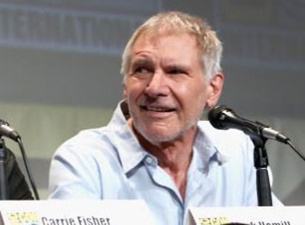Harrison Ford at the Star Wars: The Force Awakened panel at San Diego Comic-Con