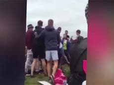 Video shows festival goer getting bottled in the face