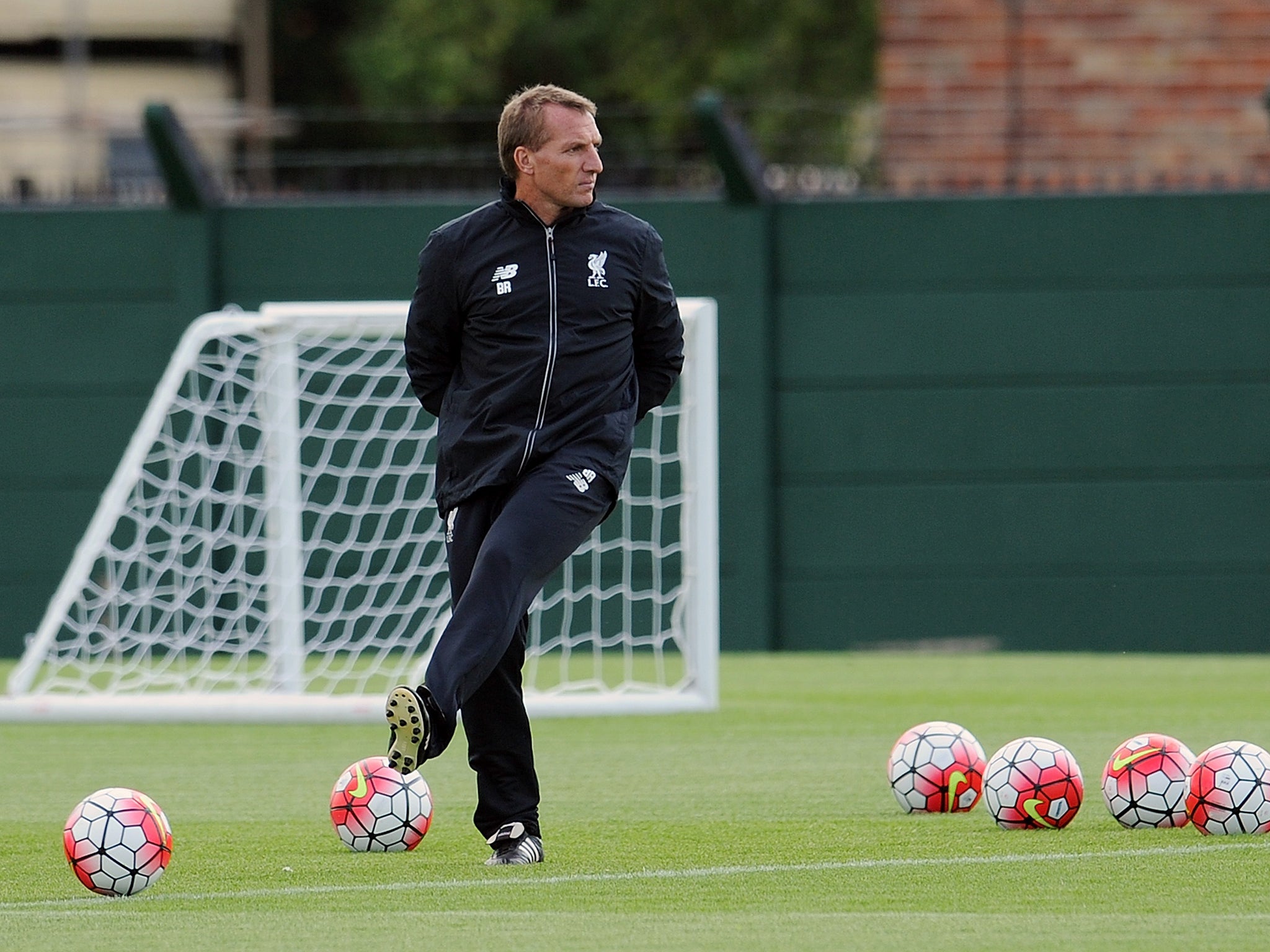 Brendan Rodgers at Liverpool training last week