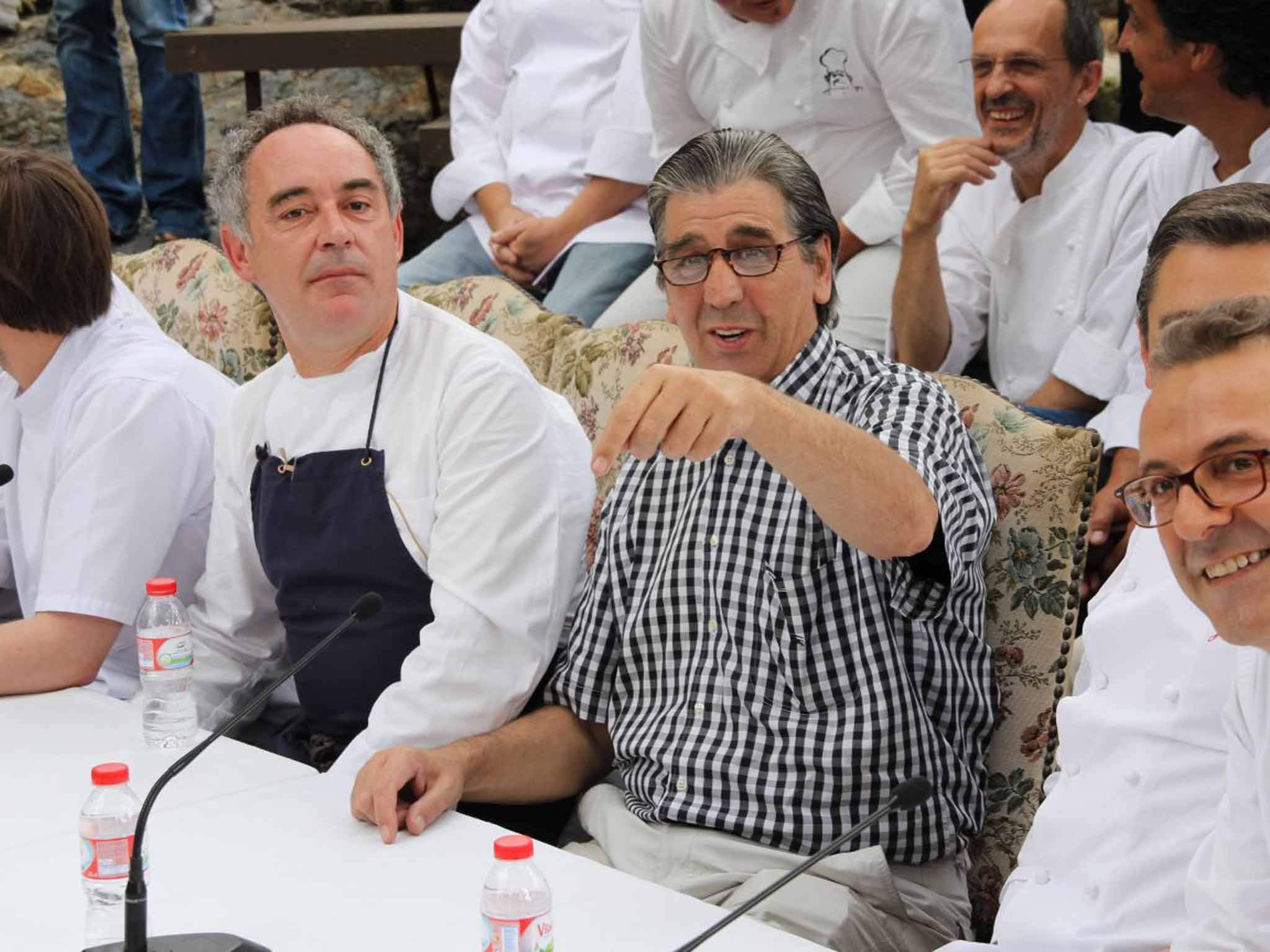 Soler, in check shirt, with his chefs: El Bulli had 42 of them