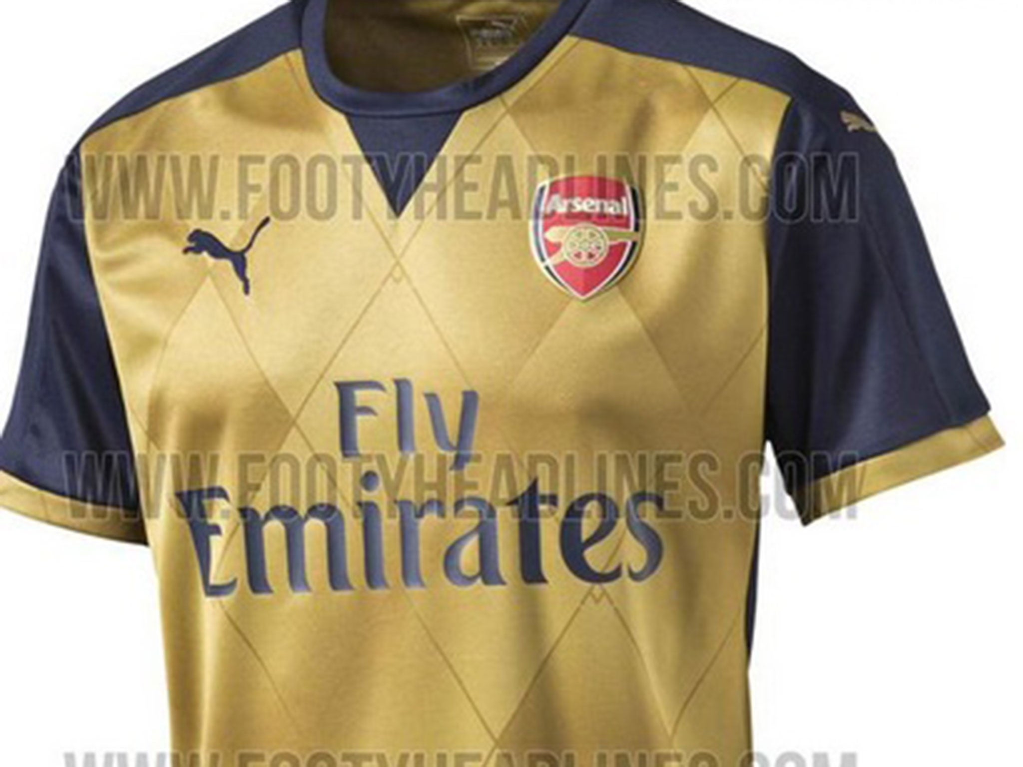 A leaked image of Arsenal's new away shirt