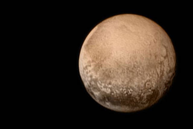 A portrait from the final approach. Pluto and Charon display striking color and brightness contrast in this composite image from July 11, showing high-resolution black-and-white LORRI images colorized with Ralph data collected from the last rotation of Pluto. Color data being returned by the spacecraft now will update these images, bringing color contrast into sharper focus.