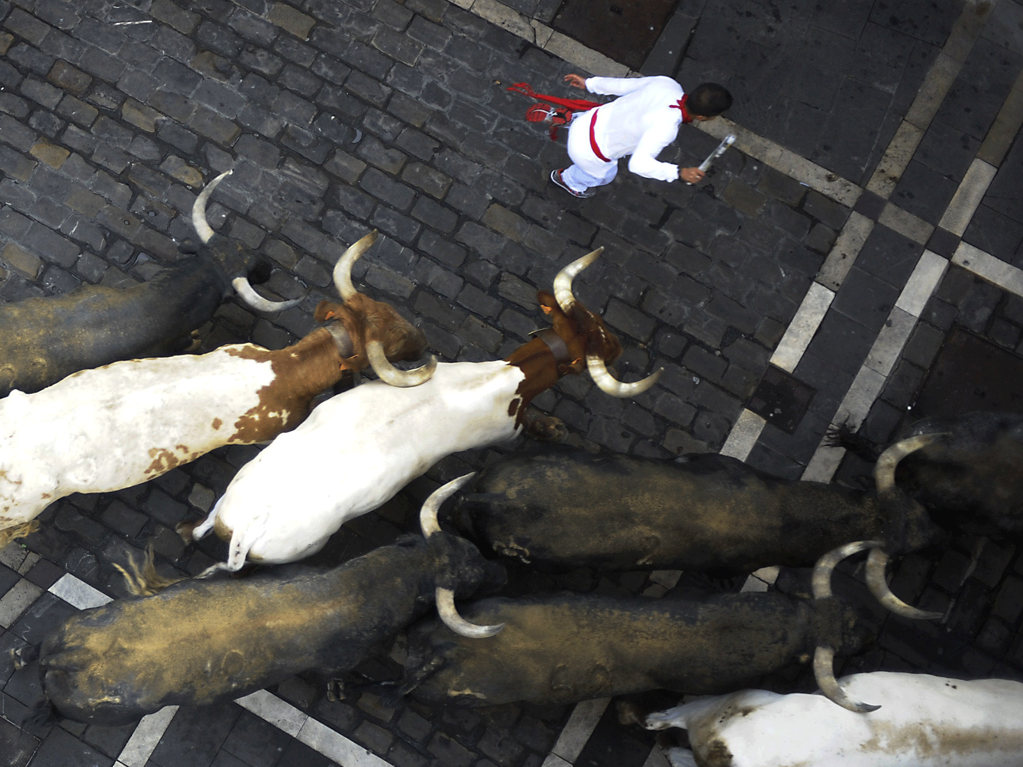 Encierro Pamplona, Spain - Running of the bulls - San Fermin 2015 on Make a  GIF