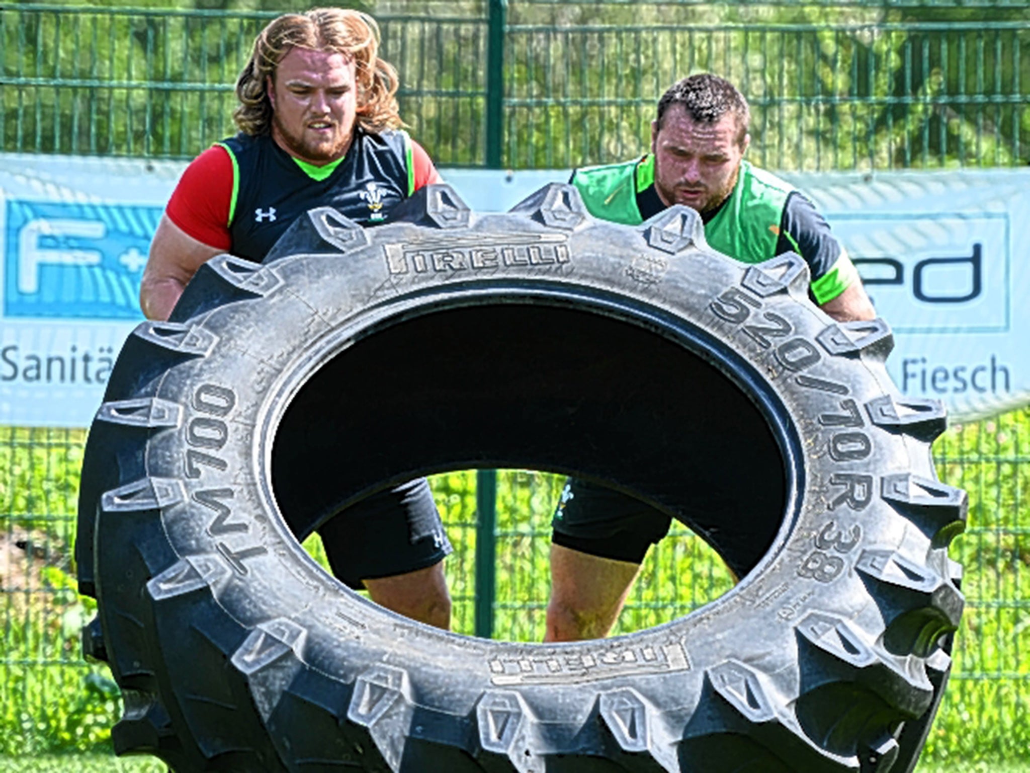 Kristian Dacey and Ken Owens, right, and their team-mates train, eat and sleep at altitude in their Swiss bolthole