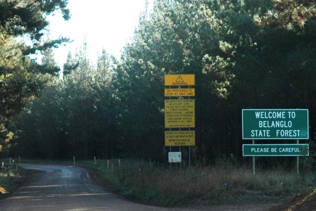 The entrance to Belanglo State Forest in New South Wales 