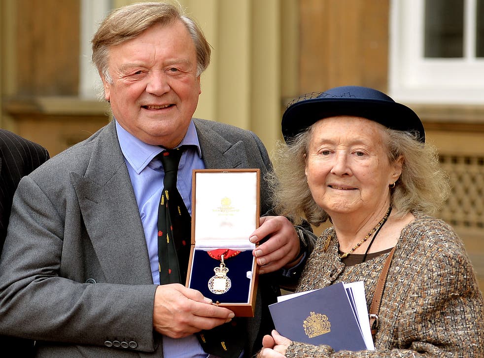 Gillian Clarke with husband Kenneth after he received a Companion of Honour award at Buckingham Palace last year