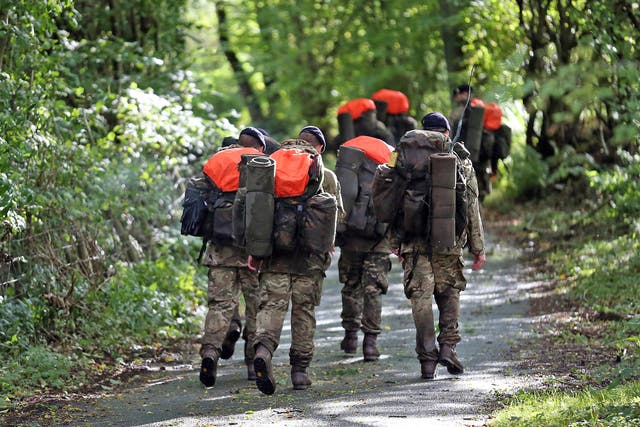 Soldiers training in the Brecon Beacons, where the men died. File photo