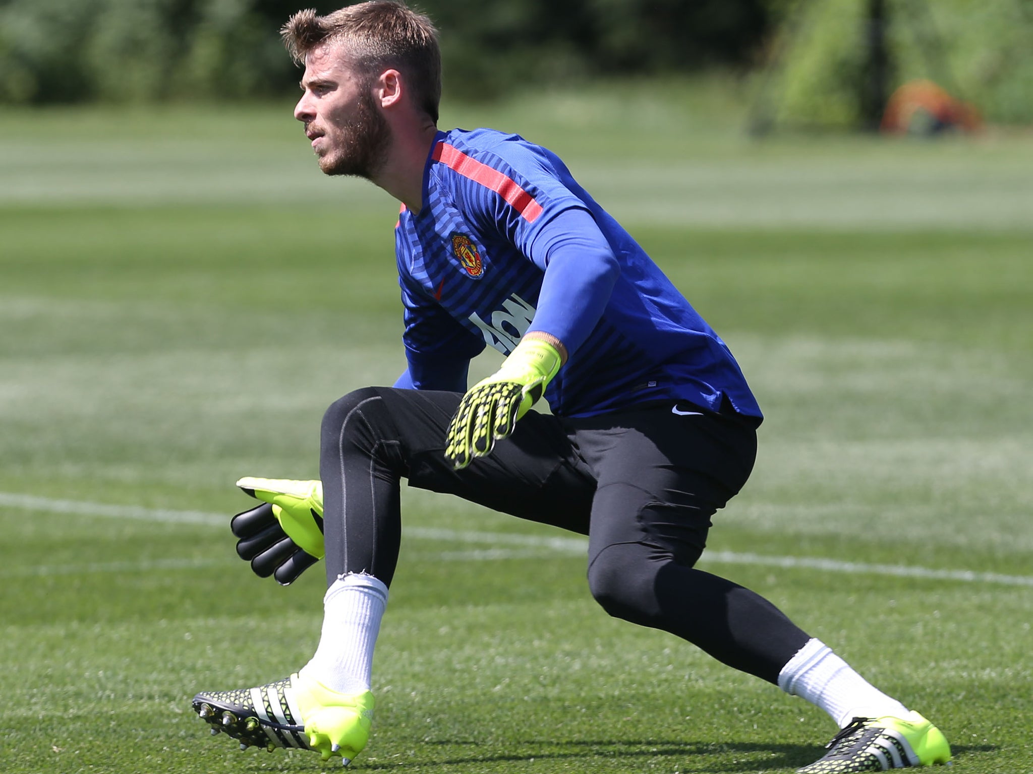 David De Gea in Manchester United training in the US