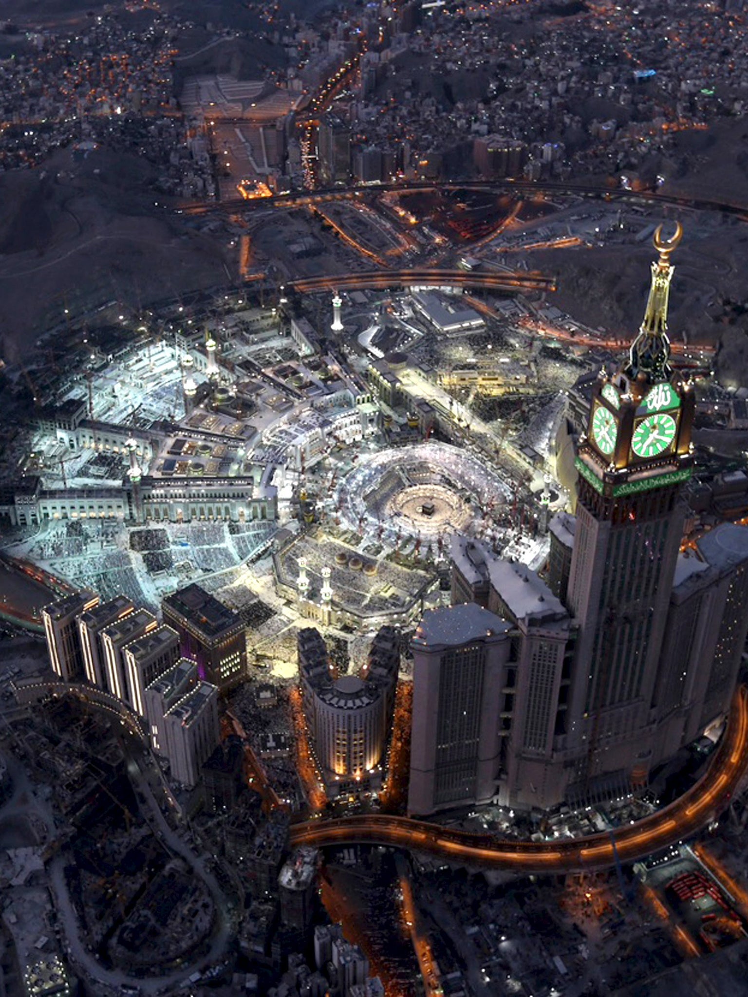 Millions of Muslims journey to Mecca every year for the culmination of the holy night of Ramadan. The Saudi Arabian city’s population almost trebles during the festivities