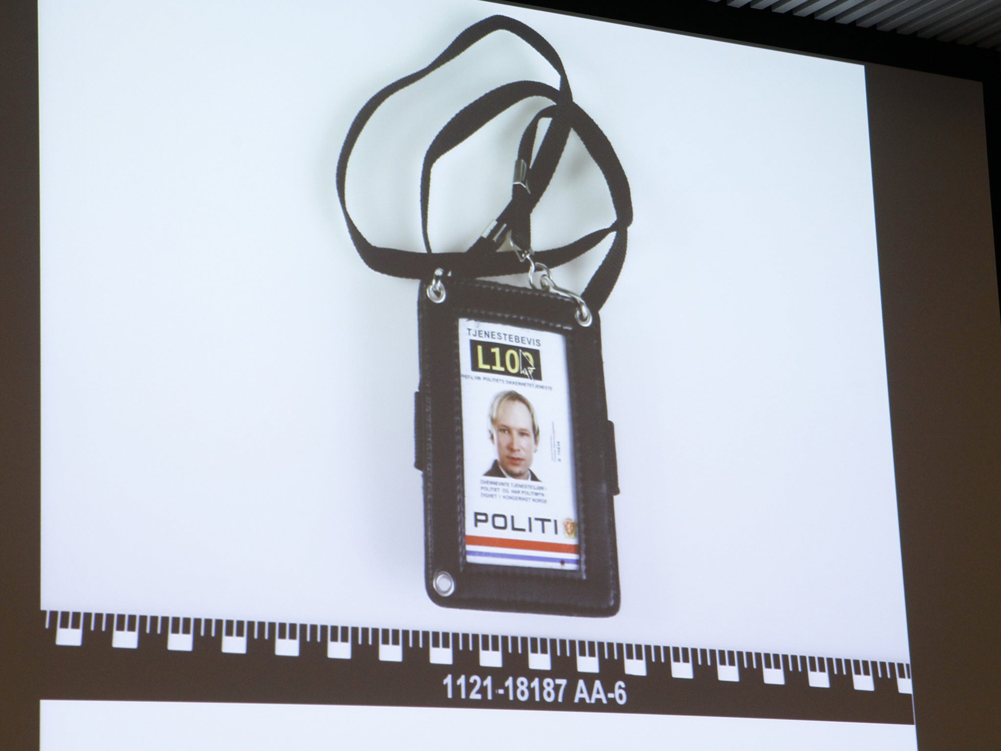 Breivik used a fake police ID to gain access to a youth camp on Utoeya island where he killed 69 people