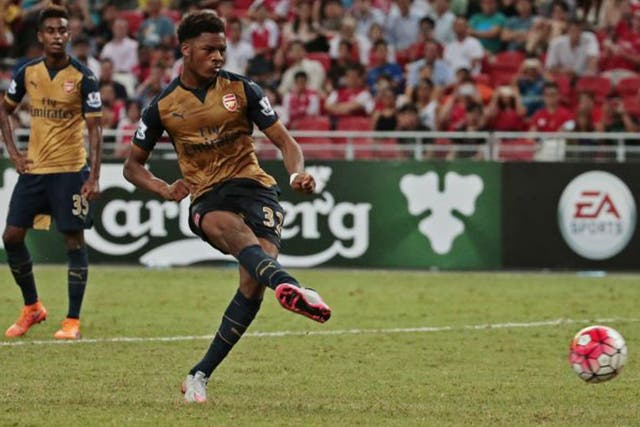 Akpom scores from the spot