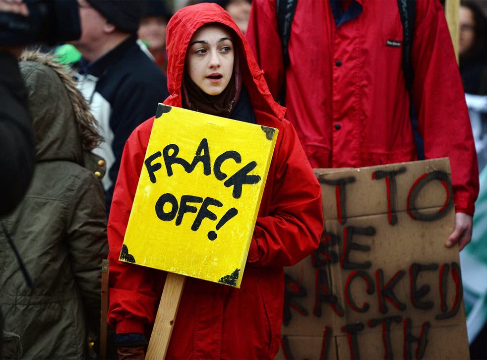 An anti-fracking protest in Preston earlier this year