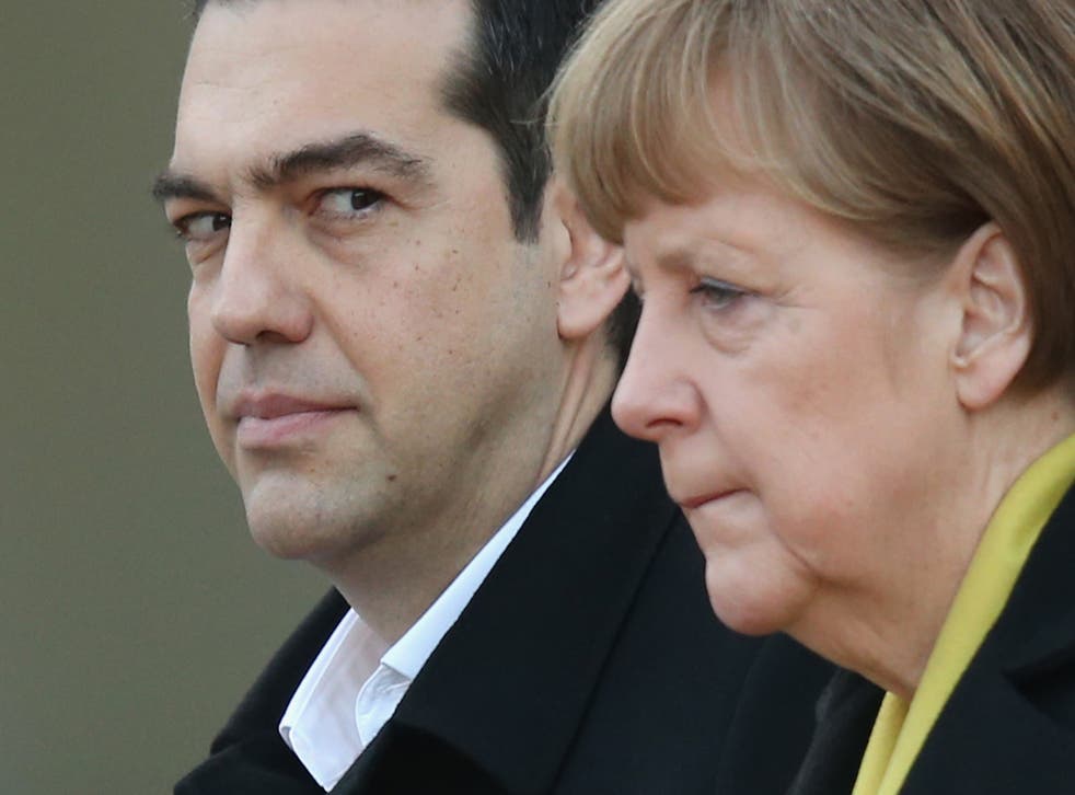 Angela Merkel took a tough stance on Greece during lengthy overnight talks with Greek PM Alexis Tsipras