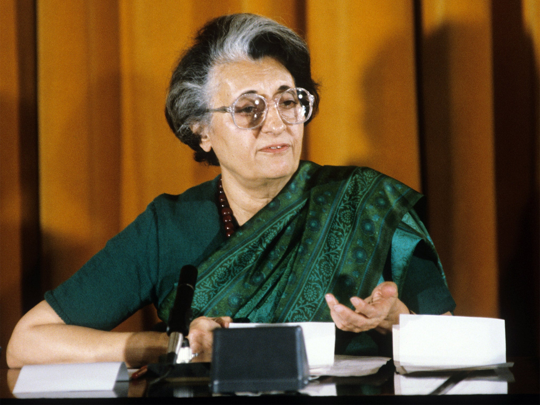 Indira Gandhi, pictured, was killed four months after Jagjit Singh Chauhan had predicted her death