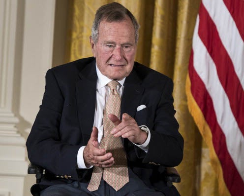 George Bush Snr fell at his home in Maine and broke a bone in his neck
