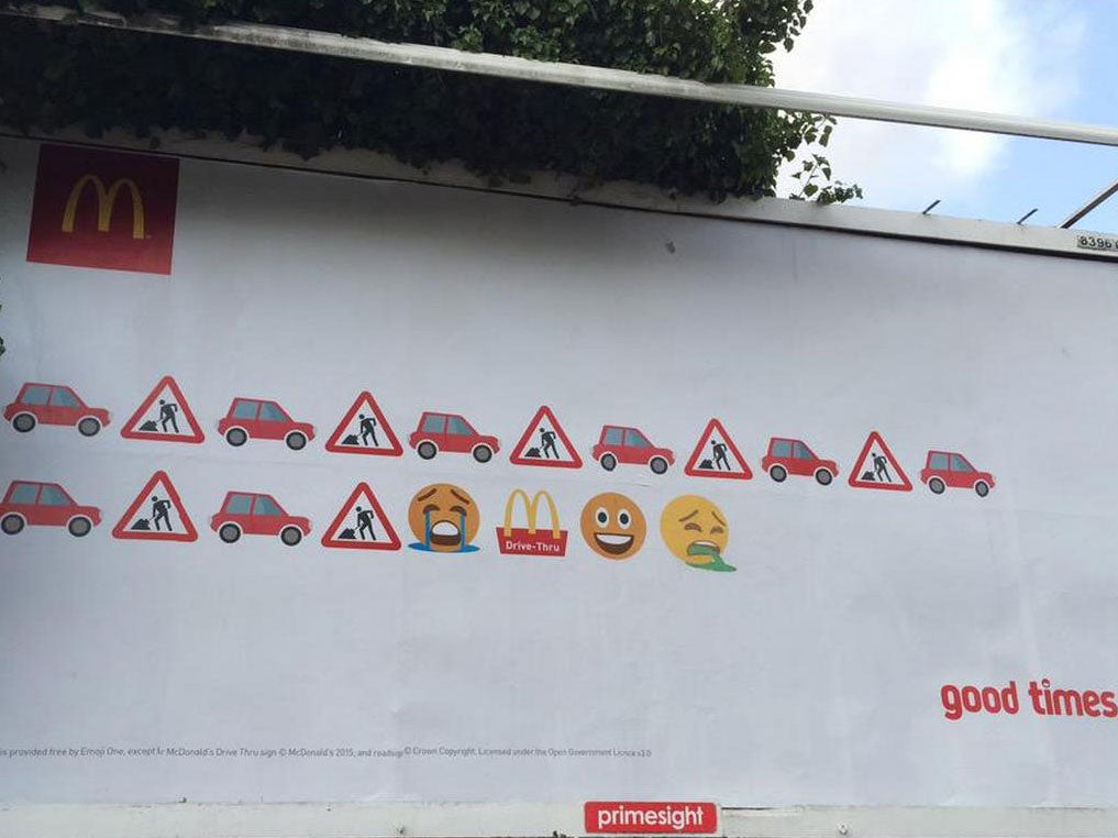 The defaced billboard was spotted by Ian Grainger in Bristol