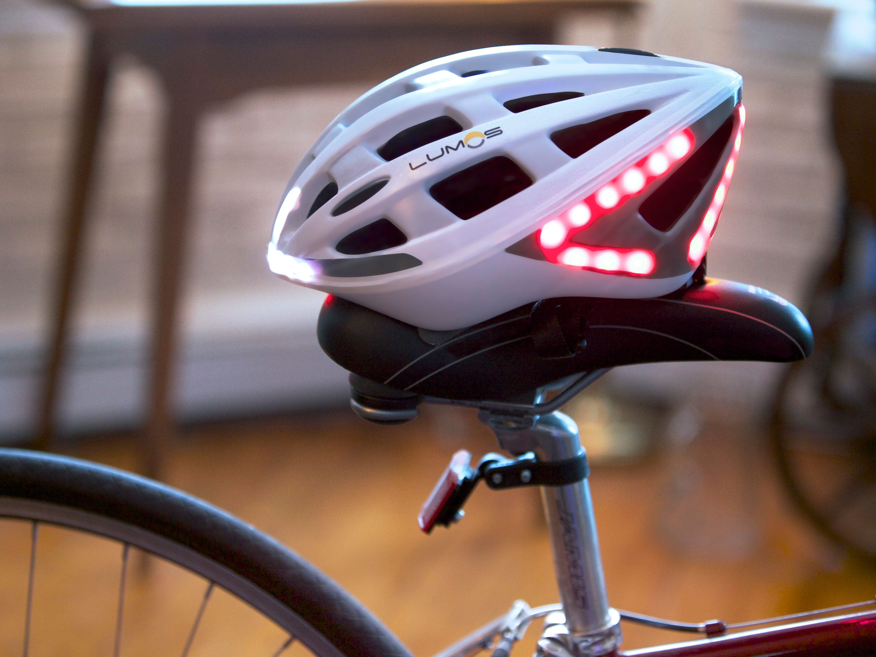Built-in indicators and brake lights on the Lumos could help cyclists stay safer on the road